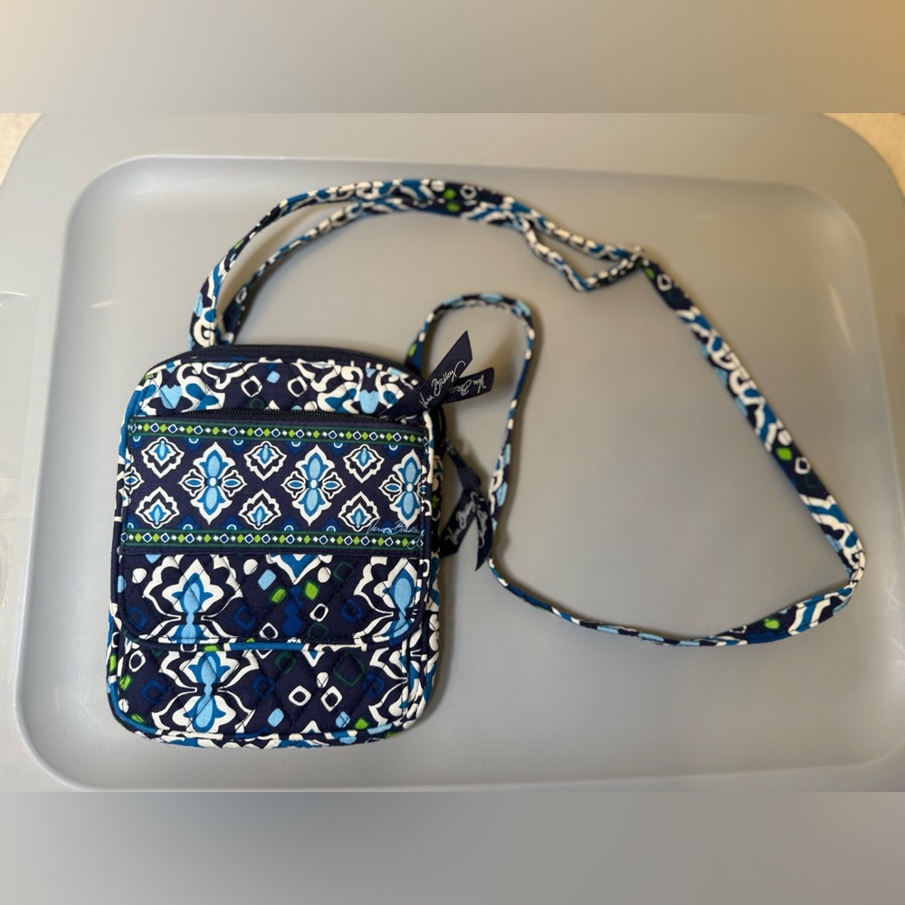 Vera Bradley Navy and Green Floral Crossbody Bag